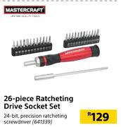 Mastercraft 26-Piece Ratching Drive Socket Set