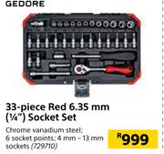 Gedore 33-Piece Red 6.35mm(1/4") Socket Set 729710