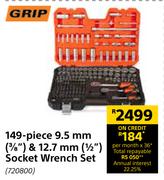 Grip 149-Piece 9.5mm(3/8") & 12.7mm(1/2") Socket Wrench Set 720800