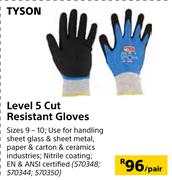 Tyson Level 5 Cut Resistant Gloves 570348, 570344, 570350-Per Pair
