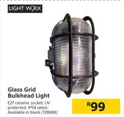 Lightworx Glass Grid Bulkhead Light 728684