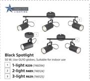 Bright Star Lighting Black Spotlight 1-Light 746094