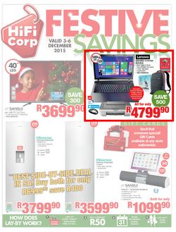 HiFi Corp : Festive Savings (3 Dec - 6 Dec 2015), page 1