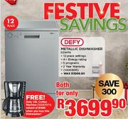 Defy 12 Place Metallic Dishwasher DDW176