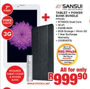 Sansui 7" Tablet + Power Bank Bundle M7023G-On 500MB Data Price Plan