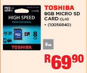 Toshiba 8GB Micro SD Card CL-10