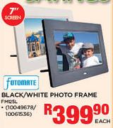 Fotomate 7" Black/White Photo Frame FM125L-Each