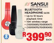 Sansui Bluetooth Headphone S4/S5-Each