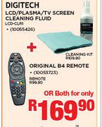 Digitech Original B4 Remote & Digitech LCD/Plasma/TV Screen Cleaning Fluid LCD-CLR1