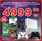 Xbox OneS 1TB+Extra Controller+Forza 7+Fortnite EON Outfit+500 V-Bucks+Apex Legends Founders Pack-EA