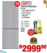 Defy 199ltr Gross Metallic Finish Fridge/Freezer DAC519