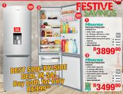 Hisense 359ltr Gross Metallic Finish Fridge/Freezer H359BME-WD & 359ltr Gross Metallic Finish Fridge