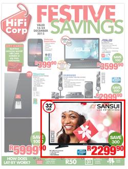 HiFi Corp : Festive Savings (16 Dec - 24 Dec 2015), page 1