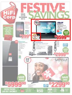 HiFi Corp : Festive Savings (16 Dec - 24 Dec 2015), page 1
