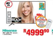 Hisense 40" FHD LED TV 40K220-On 2GB Data Price Plan TopUp
