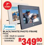 Fotomate 7" Screen Black/White Photo Frame FM125L Each