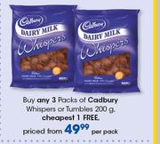 Cadbury Whispers Or Tumbles-200g Per Pack