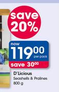 D'Licious Seashells & Pralines-800g Per Pack