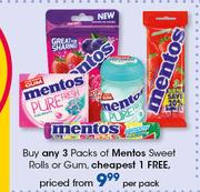 Mentos Sweet Rolls Or Gums-Per Pack