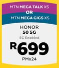 Honor 50 5G Enabled-On MTN Mega Talk XS Or On MTN Mega Gigs XS