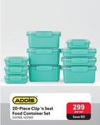 Addis 20-Piece Clip 'n Seal Food Container Set 422618, 422160-Per Set