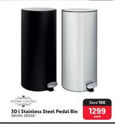 Home Living 30L Stainless Steel Pedal Bin 381234, 381233-Each