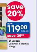 D'Licious Seashells & Pralines-800g Per Pack