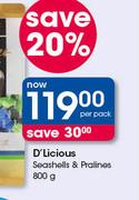 D'Licious Seashells & Pralines-800g Per Pack