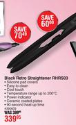 Russell Hobbs Black Retro Straightener RHRS03 3390609