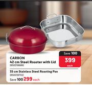 Carbon 42cm Steel Roaster With Lid 850018686-Each