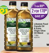 Lifestyle Food Canola Oil & Extra Virgin Olive Oil Blend-For 2 x 1Ltr