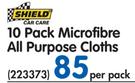 Shield 10 Pack Microfibre All Purpose Cloths-Per Pack