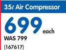 Moto Quip 35Ltr Air Compressor-Each