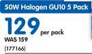 philips 50W Halogen GU10 5 pack-Per Pack