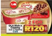 Ola Rich n Creamy Ice Creams-For 2 x 1.4L