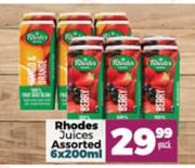 Rhodes Juices Assorted-6 x 200ml