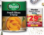 Rhodes Peach Slices-825g Each