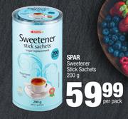 Spar Sweetener Stick Sachets-200g Per Pack