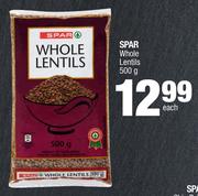 Spar Whole Lentils-500g Each