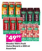 Rhodes 100% Fruit Juice Blend Assorted-6 x 200ml