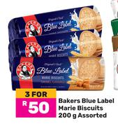 Bakers Blue Label Marie Biscuits Assorted-For 3 x 200g