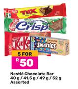 Nestle Chocolate Bar Assorted-For 5 x 40g/41.5g/49g/52g