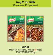 Knorr Meal Kit Lasagne, Mince Or Rice-For Any 2 x 230g/275g/280g/295g