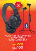 M Stuff BT Headphones & Earphones Bundle 2006 BLK