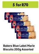 Bakers Blue Label Marie Biscuits Assorted-For 5 x 200g