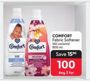 Comfort Fabric Softener (All Variants)-For 2 x 800ml