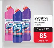Domestos Thick Bleach (All Variants)-For 3 x 750ml