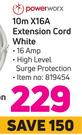 Powerworx 10m X16A Extension Cord White