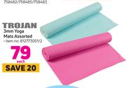 Trojan 3mm Yoga Mats Assorted-Each