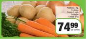 Potatoes 3kg, Freshline Onions 3kg & Freshline Carrots 3kg-Per Combo